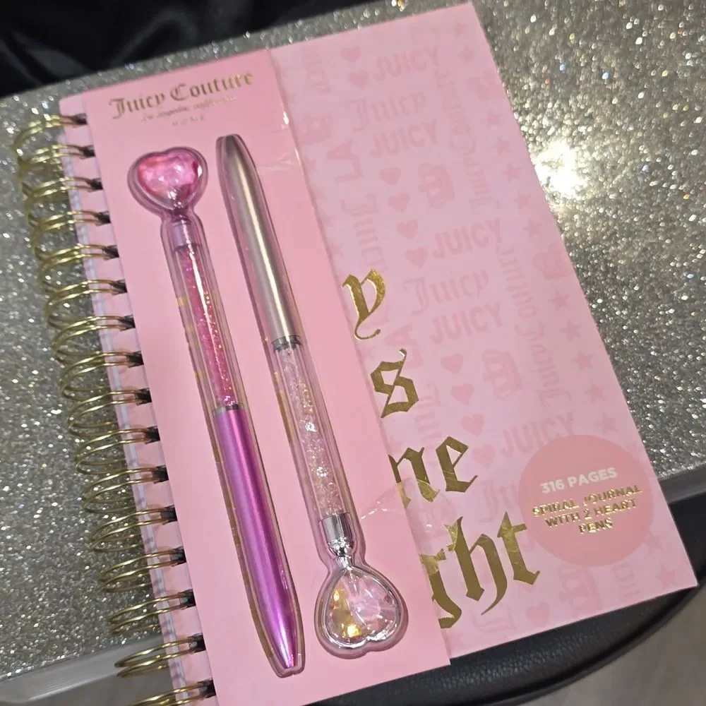 Juicy Couture Home Juicy Girls Shine Bright Spiral Journal &‎ Heart Pen Set